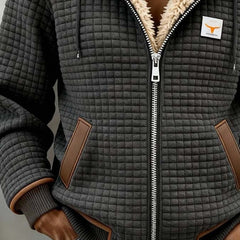 Women's quilted fleece-lined hooded jacket by Christine Brewer, full-zip outerwear with a stylish quilted design and cozy fleece lining.