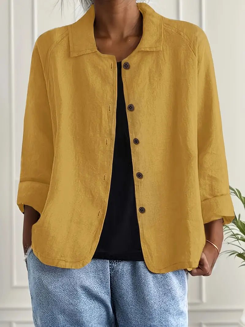 Willow women's relaxed-fit collared button-front long-sleeve shirt jacket in casual style, by Christine Brewer.