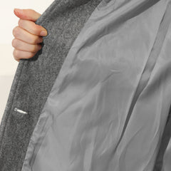 Women's Lily structured midi winter coat by Christine Brewer, single-breasted design with tailored fit and warm fabric.