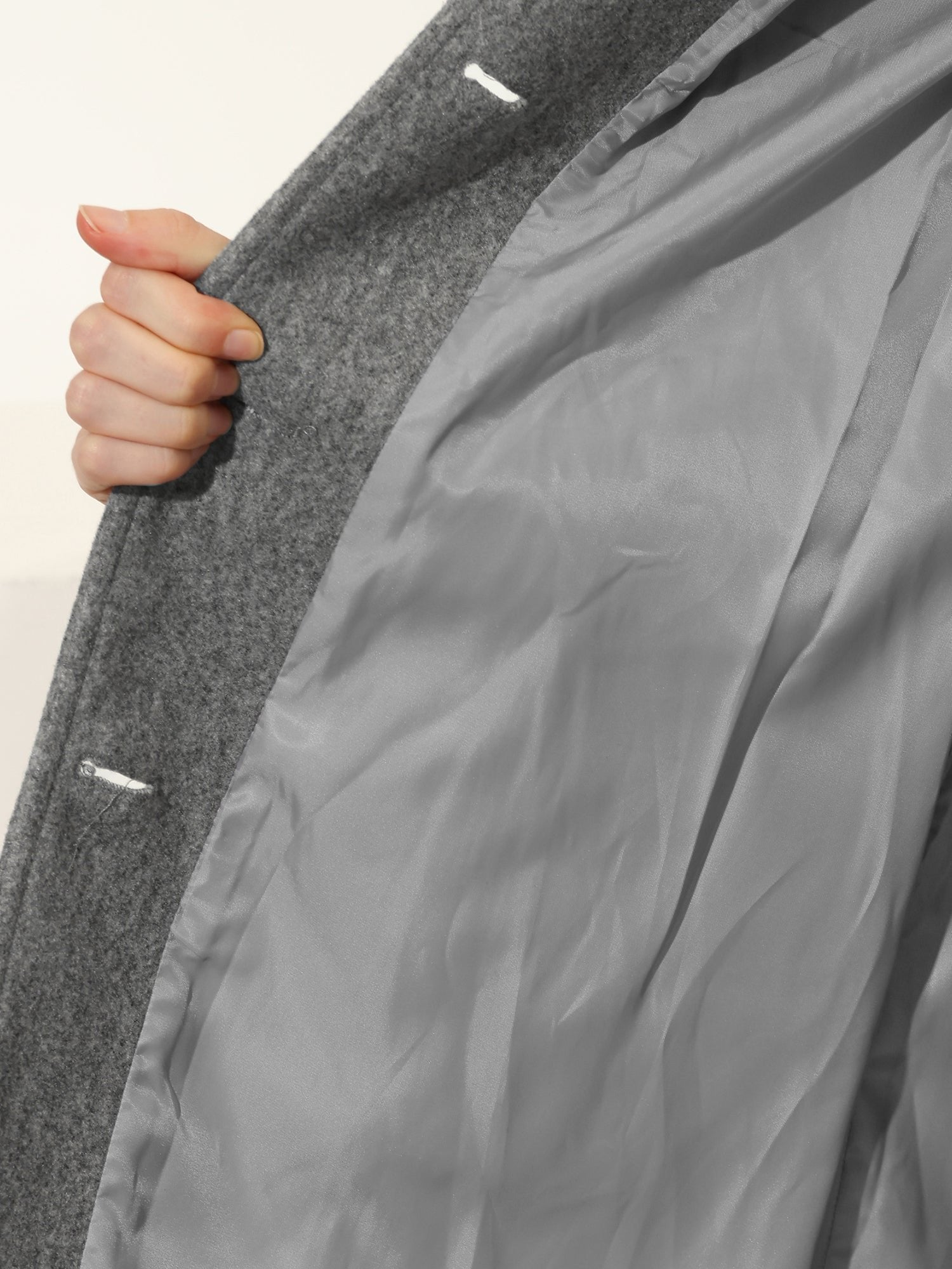 Women's Lily structured midi winter coat by Christine Brewer, single-breasted design with tailored fit and warm fabric.