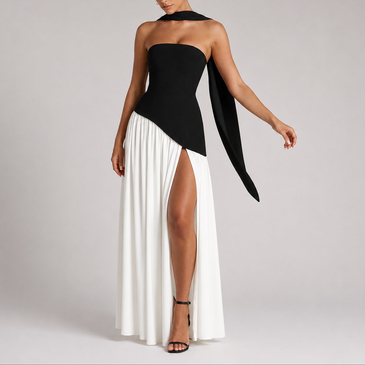 Carmen | Wedding Guest Dress Maxi Dress Women Strapless Open Back Side Slit Cocktail Formal