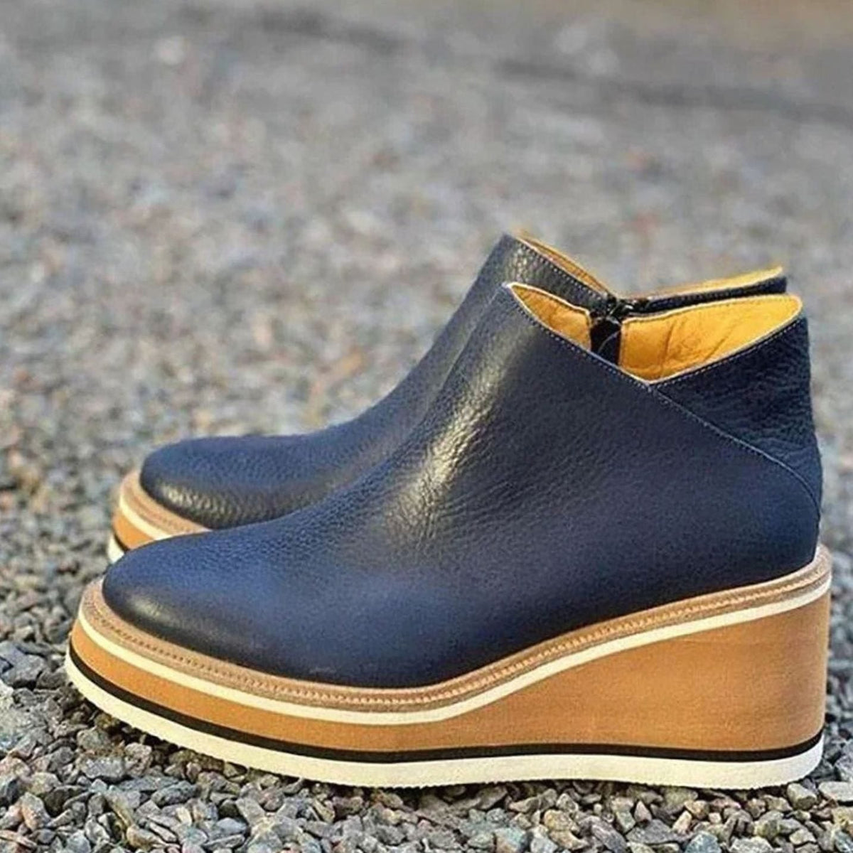 Nell | Chelsea Boots, Ankle Boots, Women, Platform, Wedge Heel, Slip On, Faux Leather, Pull