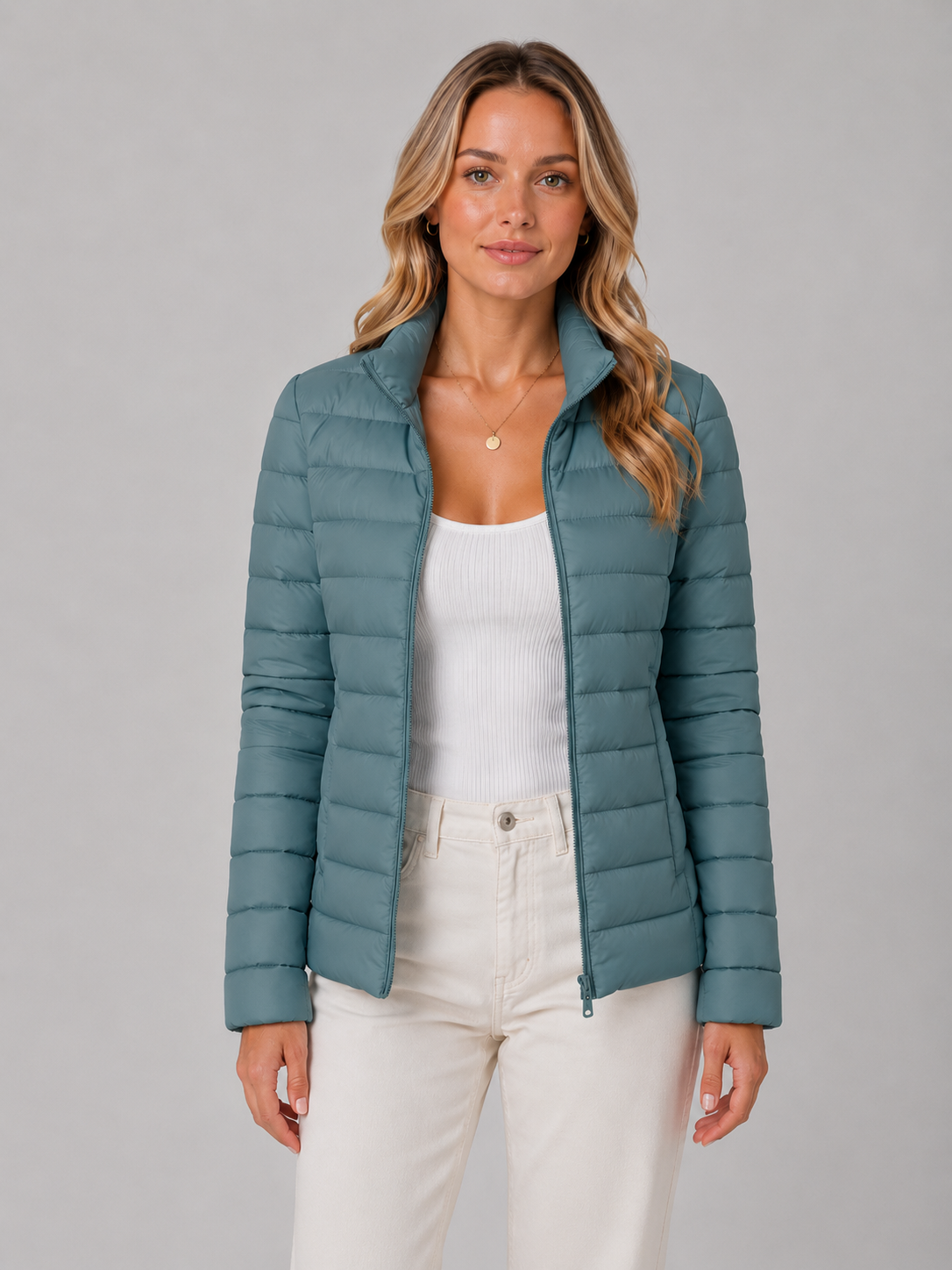 Aurora | Puffer Jacket Puffer Coat Quilted Lightweight Warm Padded Slim Fit Stand Collar Zip